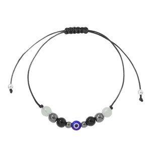 Bracciale occhio portafortuna fatto a mano con perline occhio di tigre e cordino regolabile