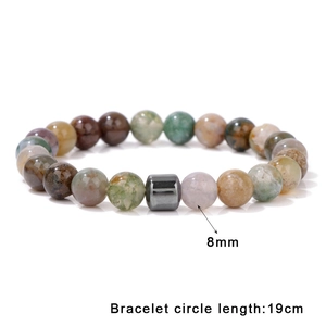 Pulsera clásica de piedras naturales ojo de tigre de 8mm para hombre con imán