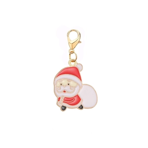 Ciondolo Babbo Natale di Natale con chiusura a moschettone per bracciali e collane