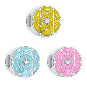 Alloy Star Hexagram Enamel Charm Beads With Rhinestone DIY Bracelet Pendant Colorful Jewelry Making Accessories For Women