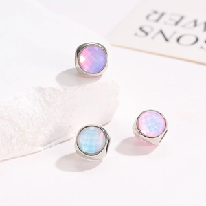 Perline in vetro stile opale bohémien rosa e blu per la creazione di gioielli