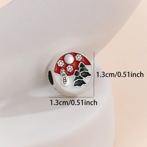 Detailansicht der 1,3cm Schneemann und Weihnachtsbaum Charms für DIY Armbänder