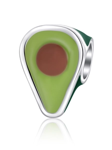 Detail von Avocado-Anhänger aus S925 Silber mit grünem Emaille für DIY-Schmuck