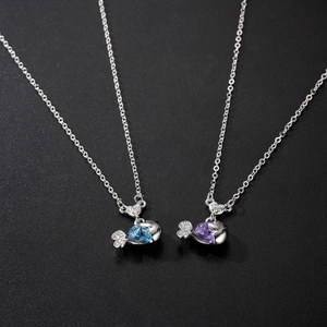 Kleine Fisch Kristall Herz Anhänger Halskette Für Damen Legierung Strass Tier Choker Valentinstag Geburtstag Schmuck Geschenk