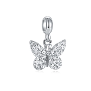 Ciondolo a Forma di Farfalla in Lega Scintillante Con Strass Trasparenti per Creazione Gioielli Fai da Te Bracciale Collana