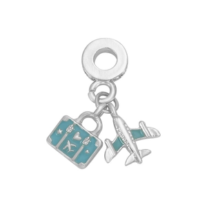 Travel Theme Alloy Airplane Suitcase Enamel Pendant Charms For DIY Bracelet Necklace Making Fashion Women Jewelry Accessory