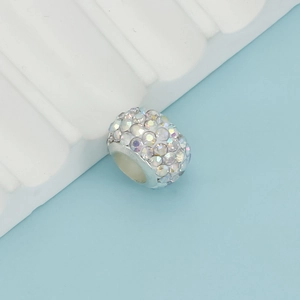 Sparkling AB crystal rhinestone large hole beads for DIY jewelry and charm bracelets