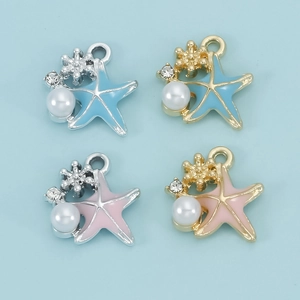 Oceaan zeester bedeltjes met imitatieparels en strass voor DIY sieraden maken