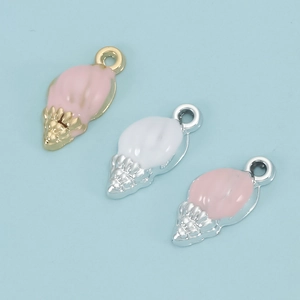 Emaille schelphangers in goud en zilver voor DIY sieraden kettingen en armbanden