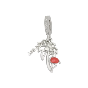 Tropical Alloy Coconut Tree Flamingo Charm Alloy Rhinestone Enamel Pendant For DIY Bracelet Keychain Women Jewelry Accessory