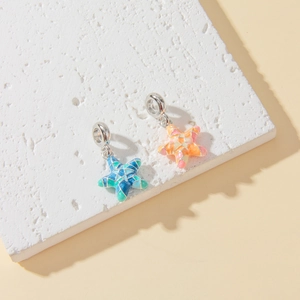 Colorful starfish charms with gradient enamel finish for DIY jewelry and bracelets