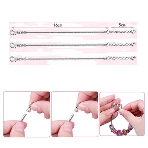 DIY blue cartoon ocean animal charm bracelet set with adjustable 16cm silver snake chain
