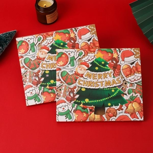 DIY Christmas advent calendar gift box set with festive charms and Santa Claus illustrations