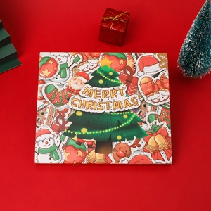 Detailed Christmas countdown calendar set with festive stickers and DIY holiday beads