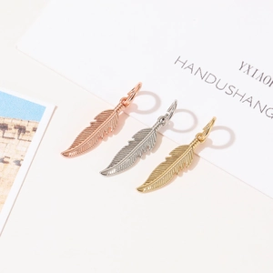 Pendentifs plumes style ethnique en or argent et or rose pour colliers et bracelets DIY