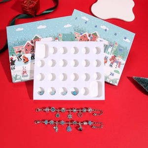 Calendario dell'Avvento per gioielli confezione regalo con kit bracciali DIY blu 24 giorni