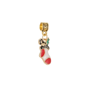 Perle de breloque de Noël détaillée avec émail pour la fabrication de bijoux DIY