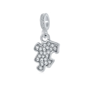Fashion Alloy Rhinestone Puzzle Piece Pendant Charm For DIY Necklace Bracelet Making Women Minimalist Jewelry Accessories Gift