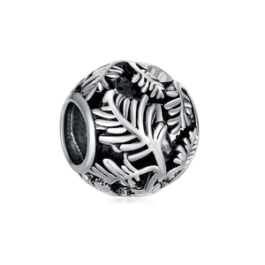 Vintage Alloy Hollow Leaf Spacer Bead Charm For DIY Jewelry Making Ethnic Style Silver Plated Bracelet Necklace Accessory