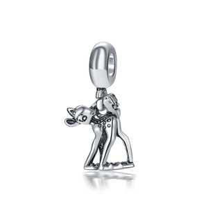 Colgante de ciervo de plata de ley S925 inspirado en el personaje Disney Bambi