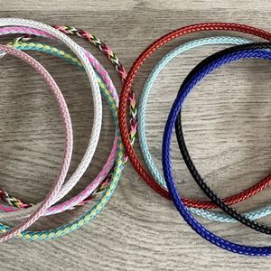 Colorful braided steel wire rope bracelets for DIY jewelry making in multiple vibrant colors