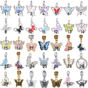 Set van 35 vlinderhangers met emaille kralen en strass-steentjes voor DIY sieraden maken