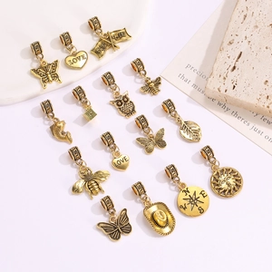 Vintage Goldene Sonne und Herz Anhänger Set für DIY Schmuckherstellung und Barock Zubehör