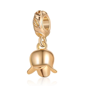 Pendentif Bourgeon de Fleur de Muguet en Alliage Plaqué Or Breloque DIY pour Bracelet Style Pandora Collier Femme