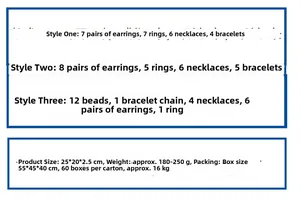 Spécifications détaillées du calendrier de l'avent bijoux de Noël avec tailles et poids