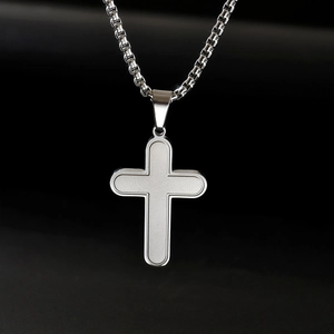 Vintage Stainless Steel Cross Pendant Necklace For Men Hip Hop Street Style Jewelry Gold Silver Black Religious Accessory