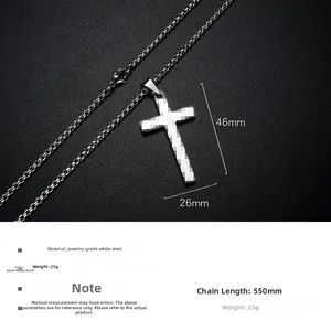 Detaillierte Spezifikationen der Vintage Kreuz Anhänger Halskette aus Edelstahl mit Ringkette