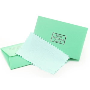 Mint green silver polishing cloth set with elegant paper envelope packaging