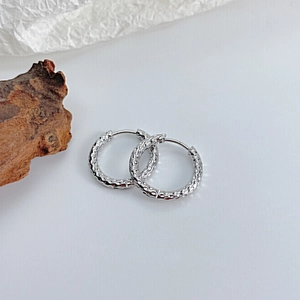 Fashion Hammered Texture Hoop Earrings For Women Men Stainless Steel Gold Silver Geometric Circle Jewelry Accessories