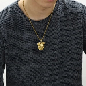 Collana con Pendente a Forma di Teschio e Cobra in Acciaio al Titanio Vintage per Uomo Gioielli Punk Gotico Hip Hop Streetwear Galvanizzati