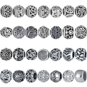 Perles Charms Vintage en Alliage Creux Fleur Cœur Infini Rétro Argenté pour DIY Création de Bijoux Accessoires Bracelet Femme