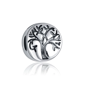 Silberner Lebensbaum Charm-Anhänger für DIY-Armbänder und Ketten im ethnischen Design