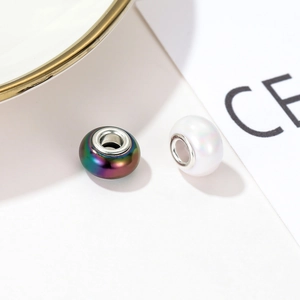 DIY colorful laser resin charms with silver metal core for minimalist bracelets