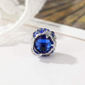 Blauer Sternenhimmel-Anhänger mit Mond und Sternen für DIY-Perlenarmbänder und Schmuck