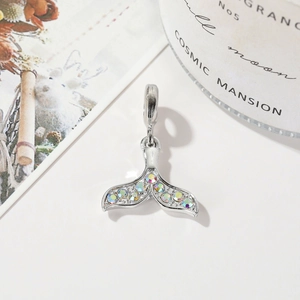 Colorful crystal fish tail charm pendant for DIY bracelets and necklaces jewelry making