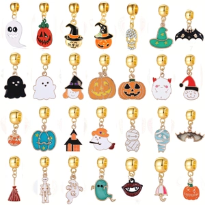 Halloween DIY Schmuckherstellung Charms Legierung Emaille Kürbis Geist Mumie Fledermaus Totenkopf Anhänger Für Armband Halskette Zubehör