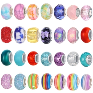 Bunte DIY Harzperlen Kollektion mit S925 Silberkern für Schmuckherstellung im Regenbogenstil