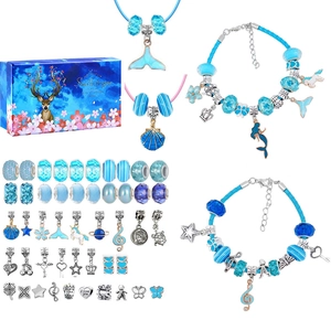 Kit de bracelet de perles sirène océan pour enfants avec coffret cadeau de bijoux