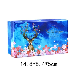 Creatieve oceaan eenhoorn DIY sieraden geschenkdoos met blauw hert en kersenbloesem decor