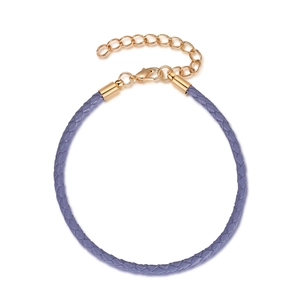 Minimalistisches 3mm lila geflochtenes Armband mit goldenem Karabinerverschluss