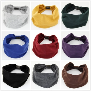 Women's Yoga Knitted Cotton Headband Wide Solid Color Elastic Sports Hair Band For Fitness Makeup Daily Hair Accessories