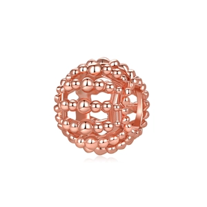Dijes de Aleación de Bolas Huecas Vintage Oro Rosa Plateado Cuentas Espaciadoras Esféricas Para DIY Creación de Joyas Pulsera Mujer