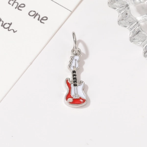 Enamel electric guitar charm pendant for DIY necklace and bracelet jewelry making