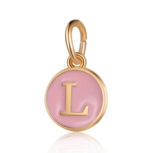 Colgantes de Letras de Esmalte Rosa de Aleación para Creación de Collares y Pulseras DIY Regalo de San Valentín Oro