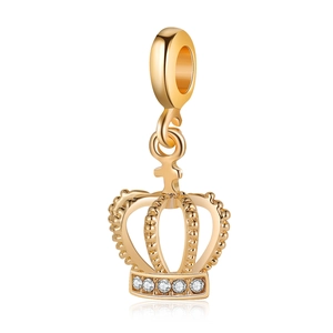 Gouden Legering Kroon Hanger Charm Met Zirkonia Voor DIY Armband Ketting Maken Vintage Royale Stijl Sieraden Accessoire Vrouwen