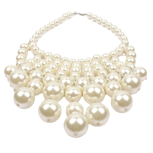 Elegante set sposa con collana di perle multistrato e design a perle artificiali
